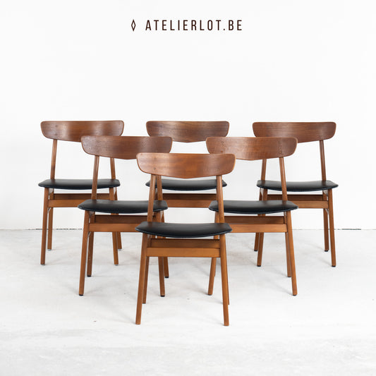 6 eetkamerstoelen Deens design Farstrup