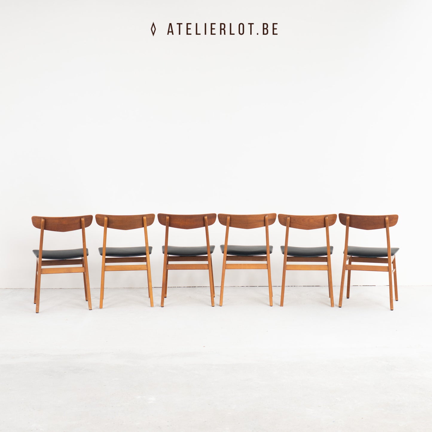 6 eetkamerstoelen Deens design Farstrup