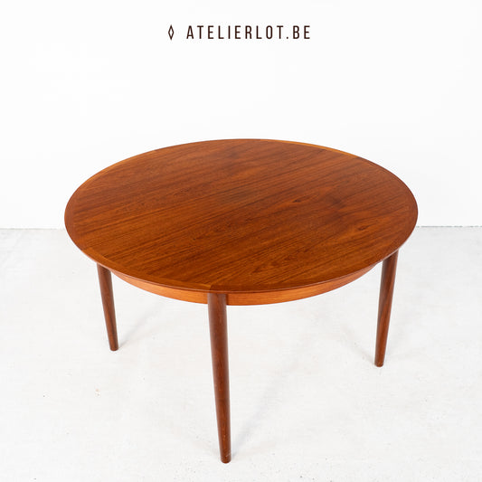 Ronde eettafel uitschuifbaar Deens design
