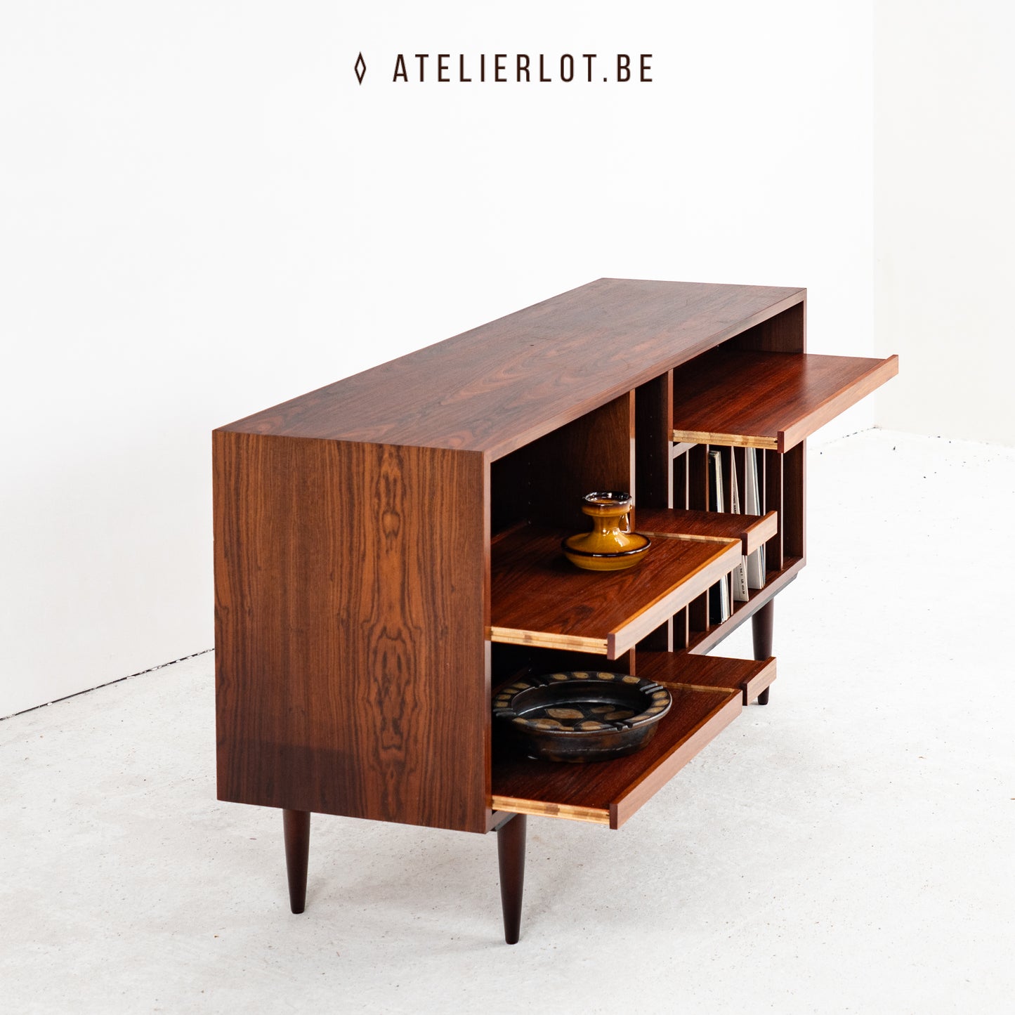 Deense Mid-Century platenkast palissander
