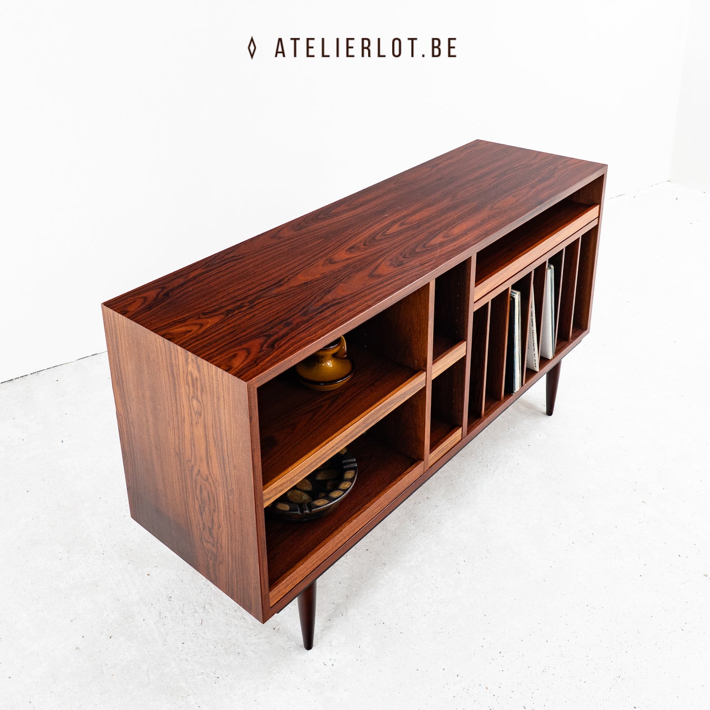 Deense Mid-Century platenkast palissander