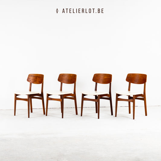 Deense set 4 eetkamerstoelen