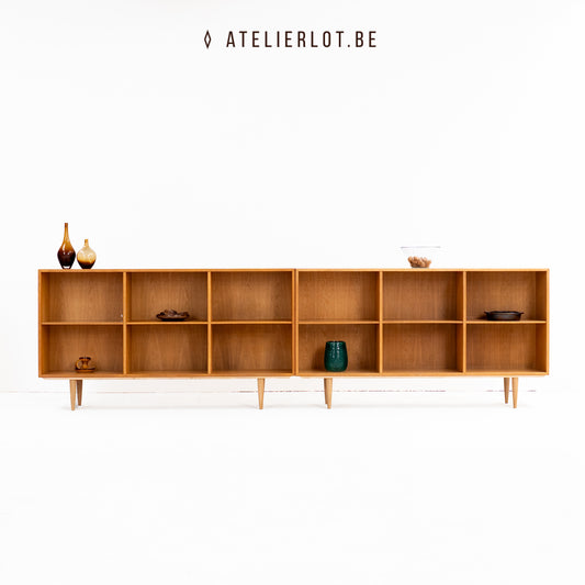 Set van 2 Deense boekenkasten in eikenhout
