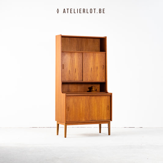 Vintage Deense boekenkast / secretaire